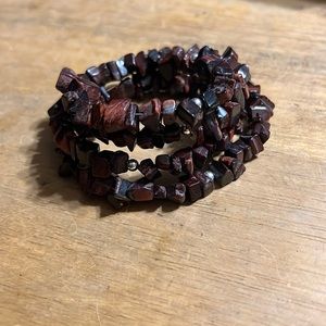 Gemstone Beaded Wire Wrap Bracelet